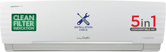 Lloyd 1.5 Ton 3 Star Inverter Split AC (5 in 1 Convertible, Copper, Anti-Viral + PM 2.5 Filter, 2023 Model, White with Chrome Deco Strip, GLS18I3FWAGC)